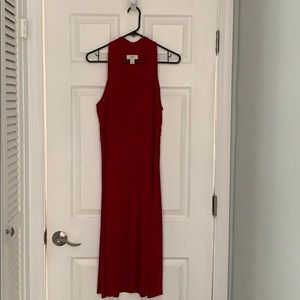 Red cocktail dress.